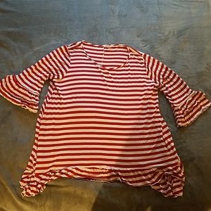 Red & White Striped Tunic